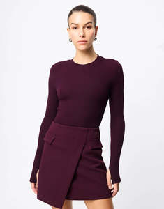 MOSSMAN Brooklyn Top | Cherry Laquer