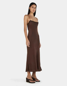 OWNLEY Samantha Midi Dress | Chocolate