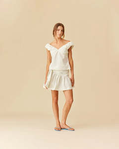 Women S Pants Denim: RUBY Lemonade Mini Skirt | Butter Blue Stripe