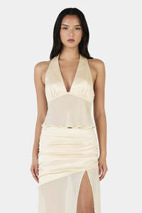 OWNLEY Delilah Scarf Top | Buttercream