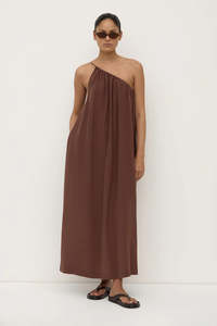 Womens Assembly Label: ASSEMBLY LABEL Mila Asymmetrical Maxi Dress | Espresso