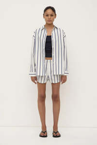 Womens Assembly Label: ASSEMBLY LABEL Nara Stripe Shirt | White/True Navy