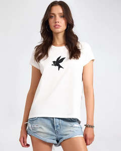 Sale: ONE TEASPOON Classic Bird Tee | White