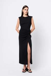 MOSSMAN Solide Midi Dress | Black