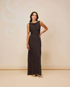 Dresses: RUBY Firebird Cowl Gown | Espresso