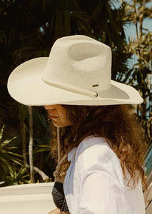 Brixton: BRIXTON Austin Straw Cowboy Hat | Bone