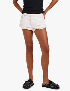 ONE TEASPOON Bandits Low Waist Denim Short | White Beauty