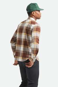 Men S Tops Shirts: BRIXTON Bowery LW Ultra Flannel | Chocolate / Off White