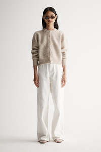 Women S Knits Jerseys: ELKA Abigail Cardigan | White Marle