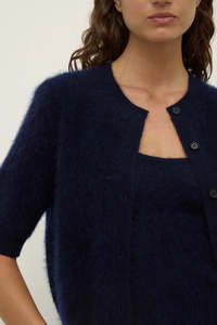 Women S Knits Jerseys: ASSEMBLY LABEL Carina Wool Short Sleeve Cardi | True Navy