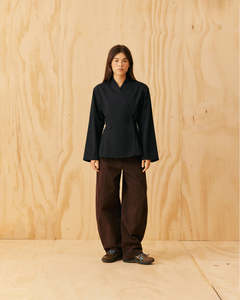 Womens Outerwear: RUBY Coco Blazer | Navy Pinstripe