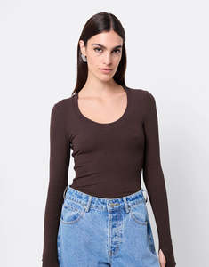 New Womens: MOSSMAN Lincoln Top | Chocolate