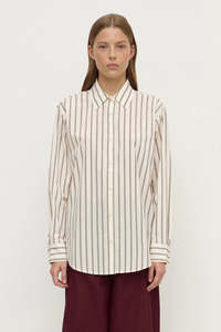 Womens Assembly Label: ASSEMBLY LABEL Amaro Italian Stripe Long Sleeve | Merlot