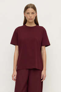 Womens Assembly Label: ASSEMBLY LABEL Womens Organic Base Tee | Merlot