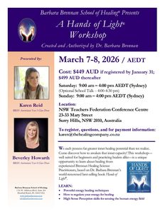 In Person (and online) Hands of Light Workshop Sydney 7-8 March 2026