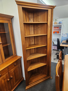 Ken Wills Corner Recycled Rimu Display Bookcase The Heart Of Rimu Furniture co