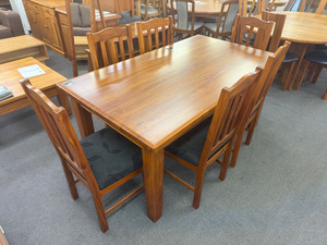 Products: Woodpecker recycled rimu 7pcs dining suite The Heart Of Rimu Furniture co