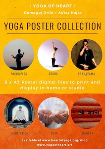 Series of 6 Yoga Education Posters by Domagoj Orlić & Adisa Hajra Heart of Yoga