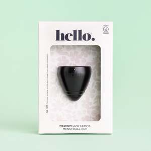 Best Seller: Hello Cup Low Cervix | Menstrual Cup | Black
