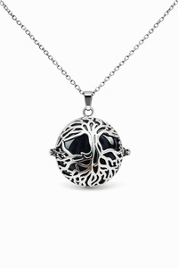 Essential oil necklace diffuser with lava stone