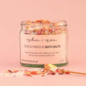 Body Care 1: Bath Salts - Rose & Hibiscus | 250ml | Indie + Mae