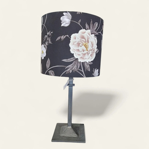 Steel Lamp with Handmade Shade - Heritage Trading Company