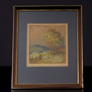 Painting of Trees Over River with Bridge - Heritage Trading Company