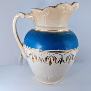 Large Blue and Gold Water Pitcher/Vase - Heritage Trading Company