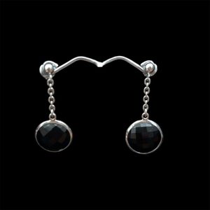 J6480 Onyx Drop Stud S/S Earrings - Heritage Trading Company