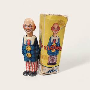 Mechanical Clown in Box - minus key - Heritage Trading Company