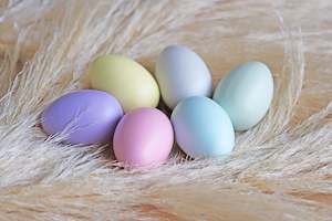 Pastel Wooden Eggs - Realistic shape