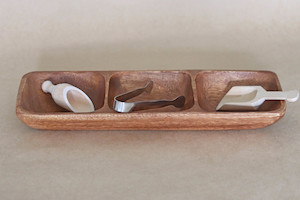 Divided Wood Tray Set