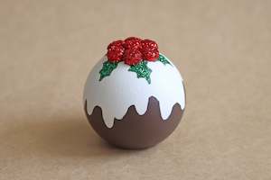 Christmas: 3" Wooden Xmas Pudding - Decor