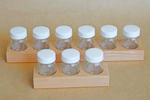 Arts Crafts: Wooden Paint Holder + Jars - Set