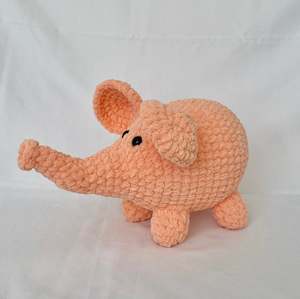 New: Large Soft Crochet Elephant (Peach)
