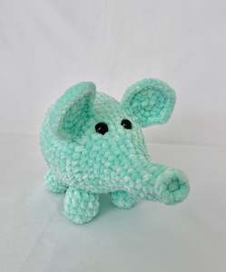 Arts Crafts: Soft Crochet Elephant (Green) - Small