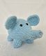 Soft Crochet Elephant (Blue) - Medium