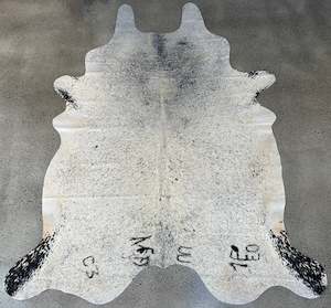 White & Black Salt & Pepper Cowhide with Brandings