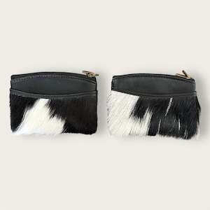 Hideaway Cowhide Double Zip Purse