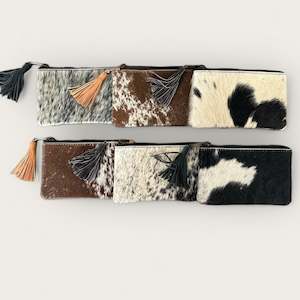Cowhide Wallets Purses: Hideaway Tassel Cowhide Purse