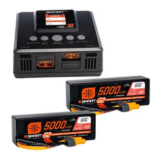 Rc Chargers: Smart Powerstage 8S Surface Bundle: (2) G2 5000mAh 4S LiPo IC5 and S250 Charger