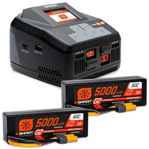Rc Chargers: Smart Powerstage 6S Surface Bundle: (2) G2 5000mAh 3S LiPo IC5 & S2100 Charger