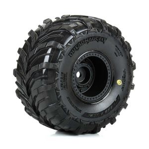 Rc Tyre Rims: Dreadnaught Mounted Black Wheel F/R (4) for ARRMA GORGON/QUAKE GROM by Proline