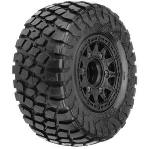 Rc Tyre Rims: 1/10 BFG KR2 M2 Front/Rear 2.2"/3.0" SC Mounted 12mm Black Raid (2) by Proline