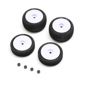 Rc Tyre Rims: Tires, Wheels, White, Mounted: Micro-B by LOSI