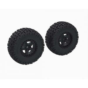 Rc Tyre Rims: DBOOTS 'FORTRESS SC' Tire Set Glued (Black) (2pcs) Senton Fury 223S by ARRMA