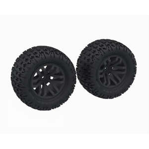 DBOOTS 'FORTRESS MT' Tire Set Glued (Black) (2pcs) 223S Granite by ARRMA