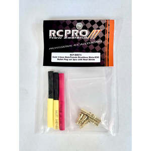 Rc Connectors Adapters: Gold 3.5mm Male/Female Brushless Motor/ESC Bullet Plug set 3pcs with Heat Shrink