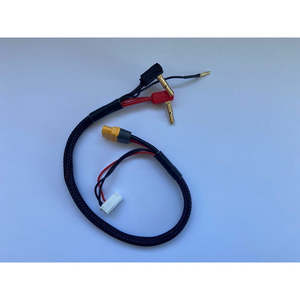 Rc Connectors Adapters: V2 Premium 4-5mm Stepped 90 Degree Easy Pull Bullet - XT60 Charge Lead 350mm