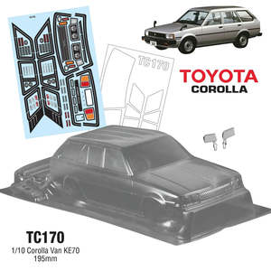 Rc Car Bodies: 1/10 DX Corolla KE70 Van/Station Wagon 195mm by Team C